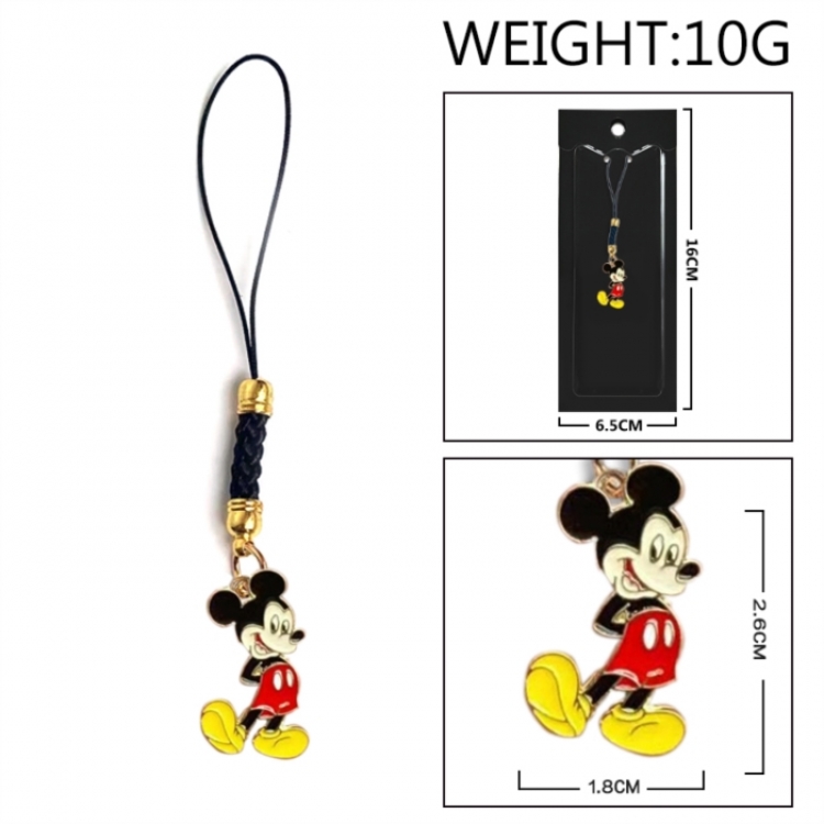 Mickey Anime peripheral colorful drip oil alloy machine rope pendant price for 5 pcs