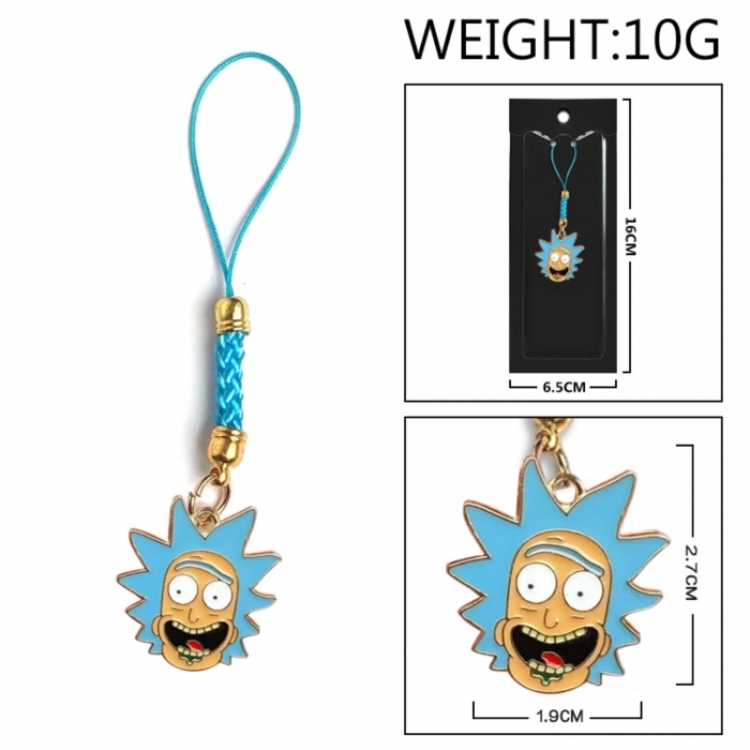 Rick and Morty Anime peripheral colorful drip oil alloy machine rope pendant price for 5 pcs