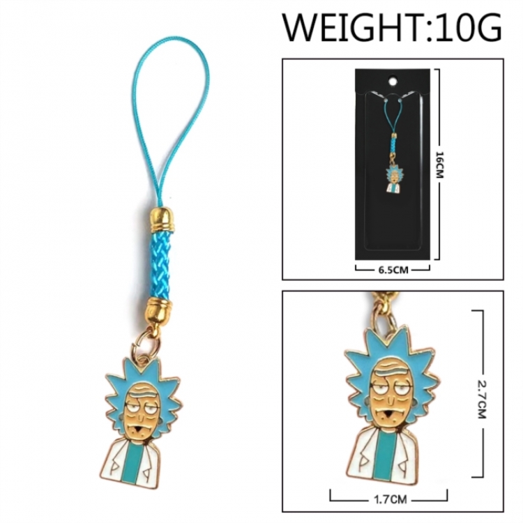 Rick and Morty Anime peripheral colorful drip oil alloy machine rope pendant price for 5 pcs