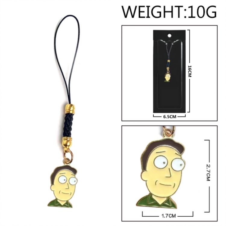 Rick and Morty Anime peripheral colorful drip oil alloy machine rope pendant price for 5 pcs