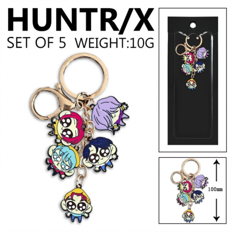 K-Pop:Demon Hunters Anime peripheral colorful drip oil alloy machine rope chain burning keychain