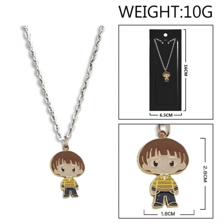 Stranger Things Anime peripheral colorful drip oil alloy necklace price for 5 pcs
