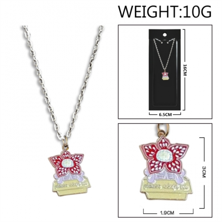 Stranger Things Anime peripheral colorful drip oil alloy necklace price for 5 pcs