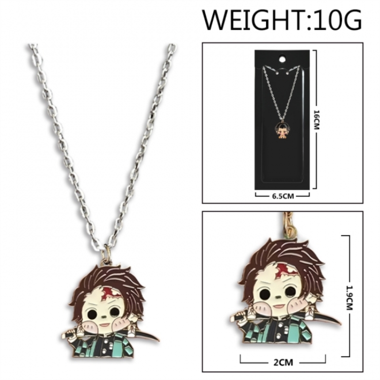 Demon Slayer Kimets Anime peripheral colorful drip oil alloy necklace price for 5 pcs