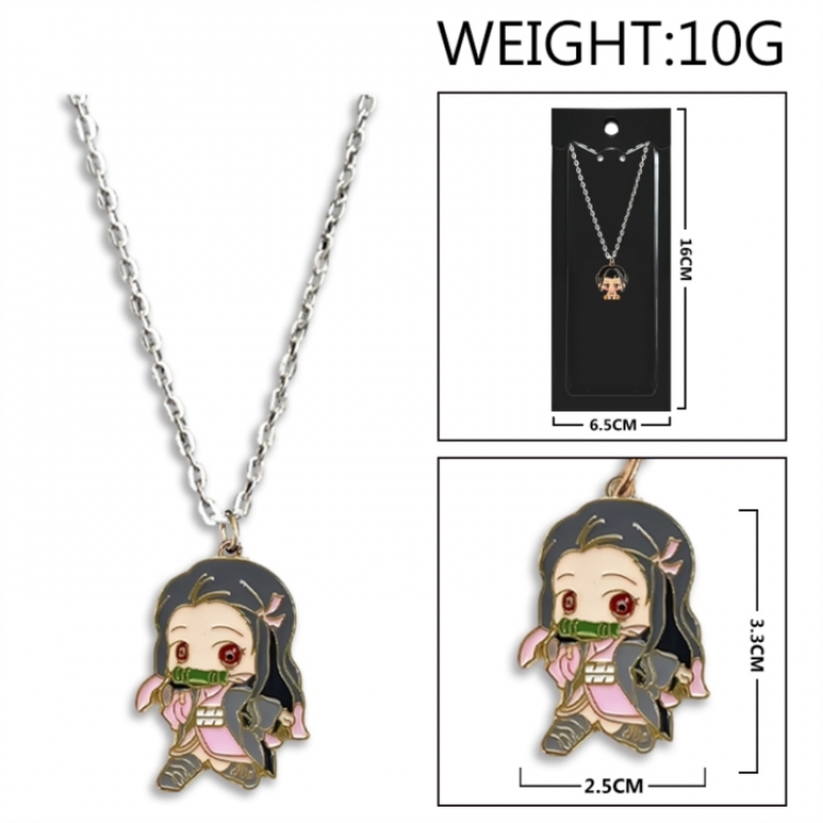 Demon Slayer Kimets Anime peripheral colorful drip oil alloy necklace price for 5 pcs