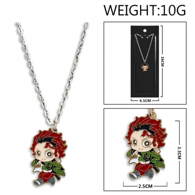 Demon Slayer Kimets Anime peripheral colorful drip oil alloy necklace price for 5 pcs