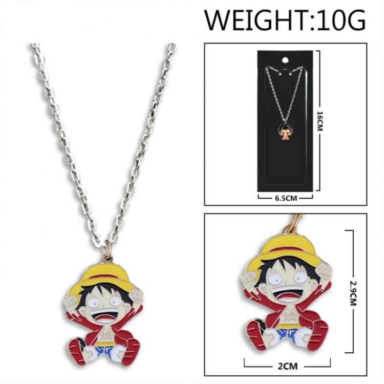 One Piece Anime peripheral colorful drip oil alloy necklace price for 5 pcs