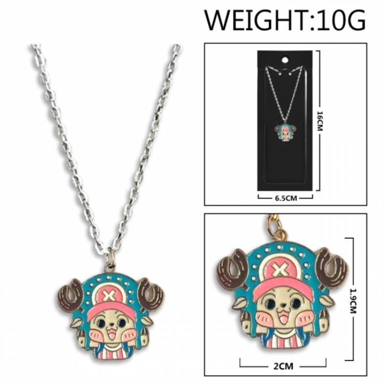 One Piece Anime peripheral colorful drip oil alloy necklace price for 5 pcs
