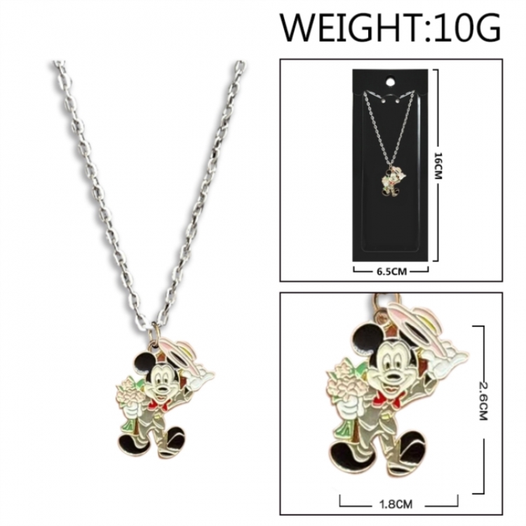 Mickey Anime peripheral colorful drip oil alloy necklace price for 5 pcs
