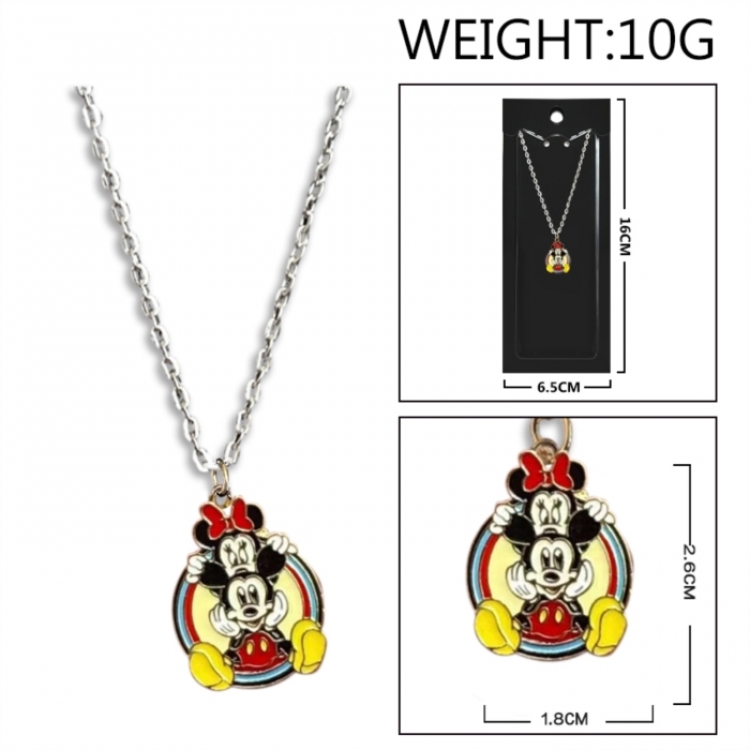 Mickey Anime peripheral colorful drip oil alloy necklace price for 5 pcs