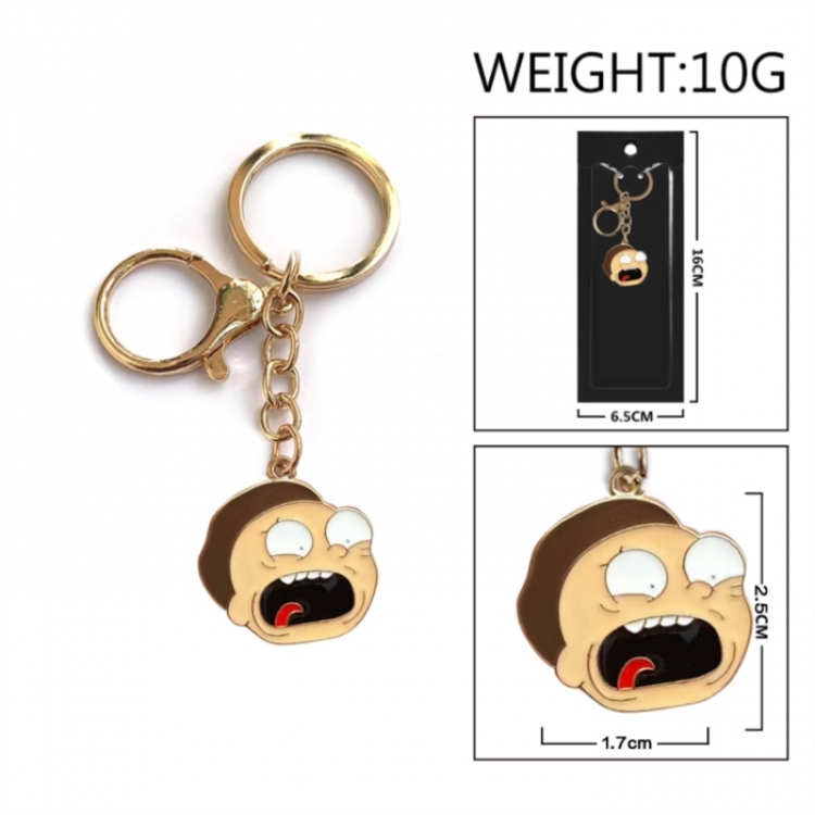 Rick and Morty Anime peripheral colorful drip oil alloy keychain pendant price for 5 pcs
