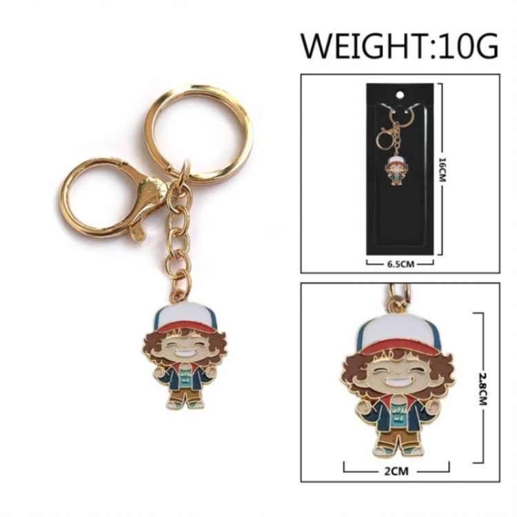 Stranger Things Anime peripheral colorful drip oil alloy keychain pendant price for 5 pcs