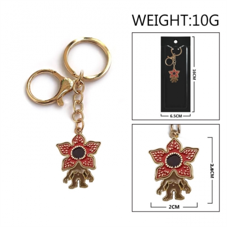 Stranger Things Anime peripheral colorful drip oil alloy keychain pendant price for 5 pcs