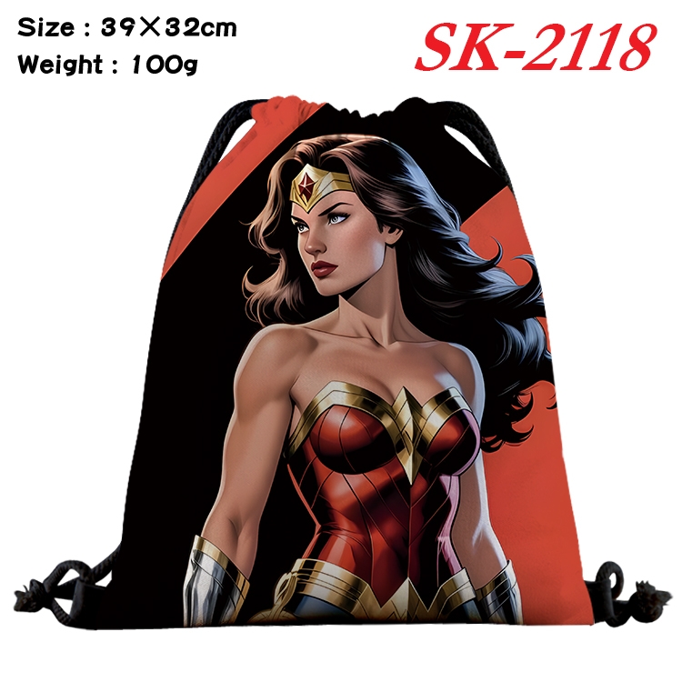 Marvel cartoon Waterproof Nylon Full Color Drawstring Pocket 39x32cm 