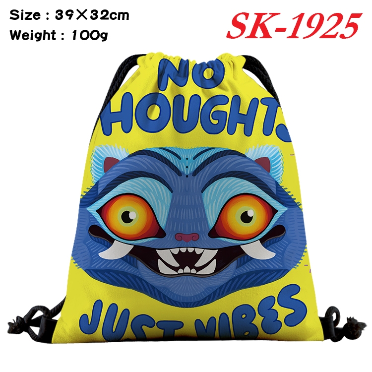 K-Pop:Demon Hunters cartoon Waterproof Nylon Full Color Drawstring Pocket 39x32cm 