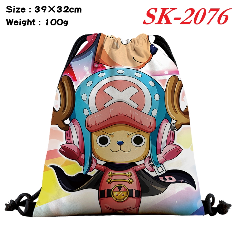 One Piece cartoon Waterproof Nylon Full Color Drawstring Pocket 39x32cm 