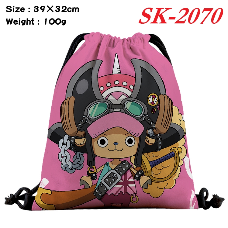 One Piece cartoon Waterproof Nylon Full Color Drawstring Pocket 39x32cm 
