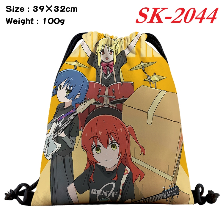 BOCCHI THE ROCK! cartoon Waterproof Nylon Full Color Drawstring Pocket 39x32cm 