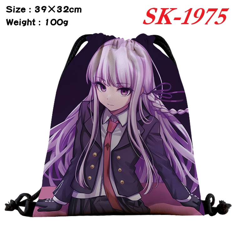 Dangan-Ronpa cartoon Waterproof Nylon Full Color Drawstring Pocket 39x32cm 