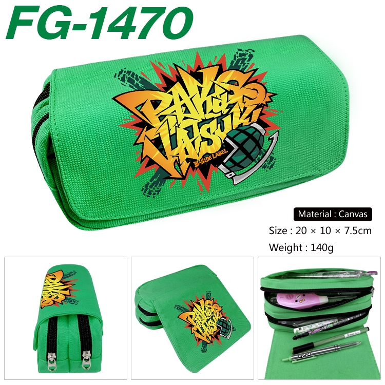 My Hero Academia Anime Multi-Function Double Zipper Canvas Cosmetic Bag Pen Case 20x10x7.5cm