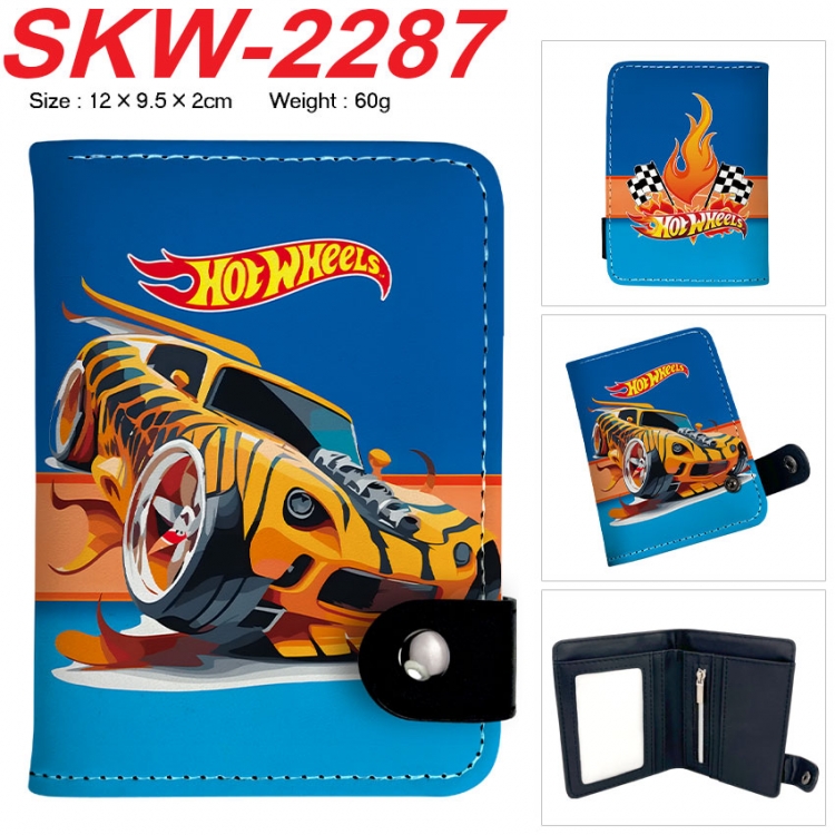 Hot wheels Anime vertical button folding wallet 12X9.5X2CM 60g