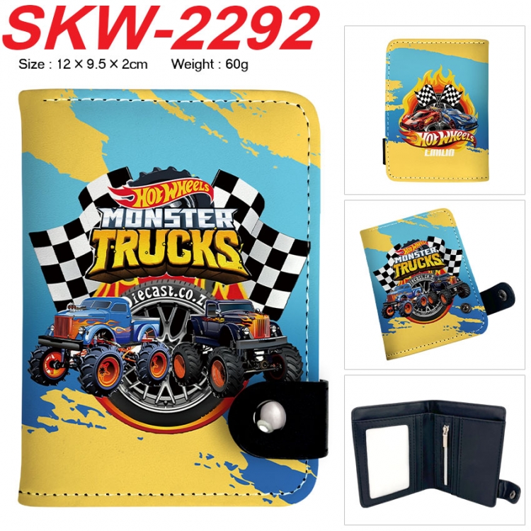 Hot wheels Anime vertical button folding wallet 12X9.5X2CM 60g