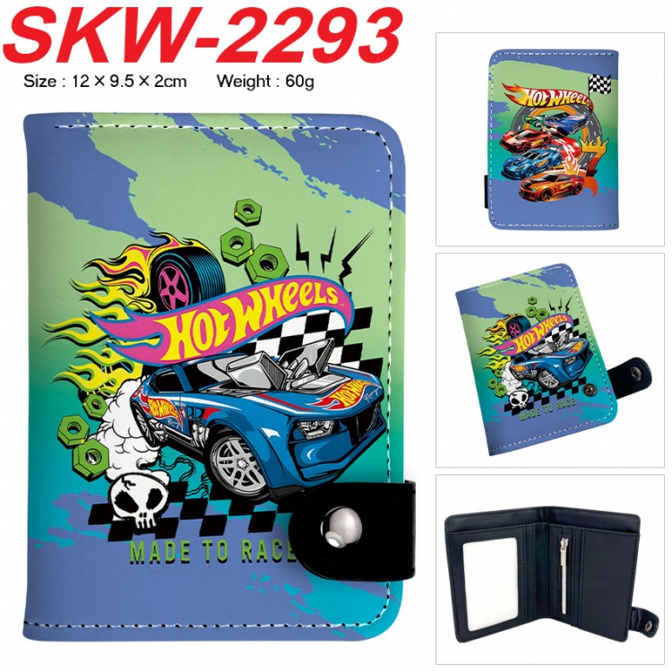 Hot wheels Anime vertical button folding wallet 12X9.5X2CM 60g