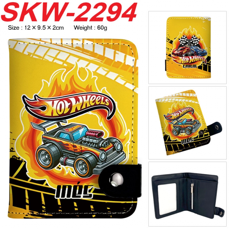 Hot wheels Anime vertical button folding wallet 12X9.5X2CM 60g
