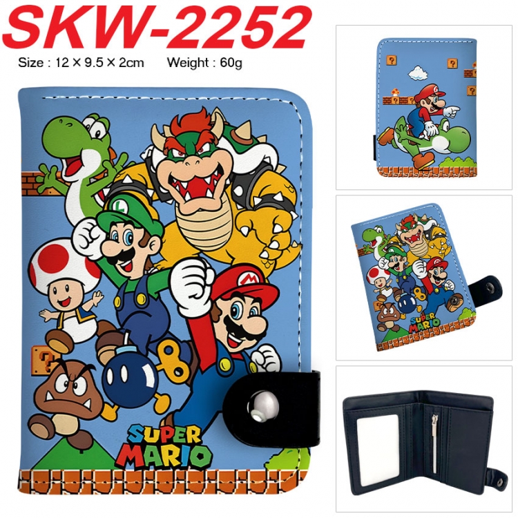 Super Mario Anime vertical button folding wallet 12X9.5X2CM 60g