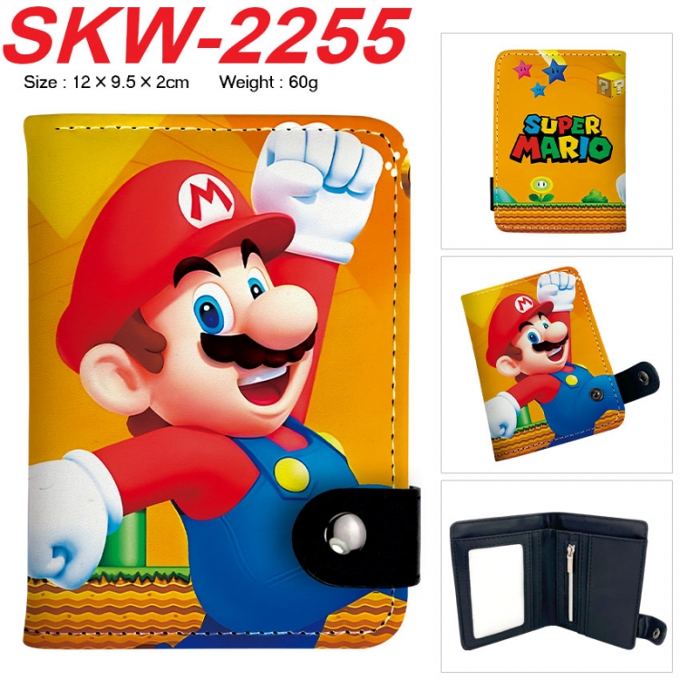 Super Mario Anime vertical button folding wallet 12X9.5X2CM 60g
