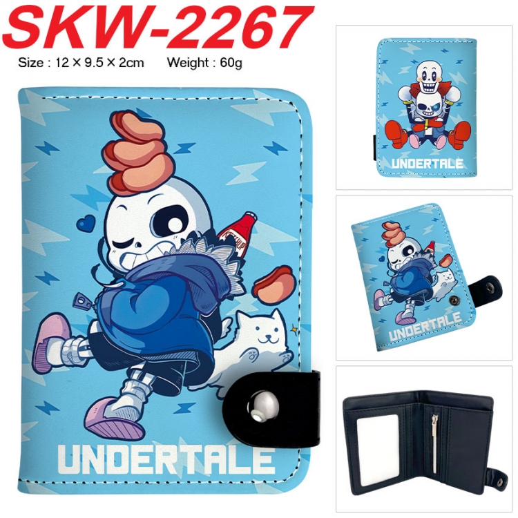 Undertale Anime vertical button folding wallet 12X9.5X2CM 60g