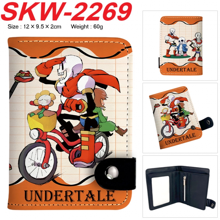 Undertale Anime vertical button folding wallet 12X9.5X2CM 60g