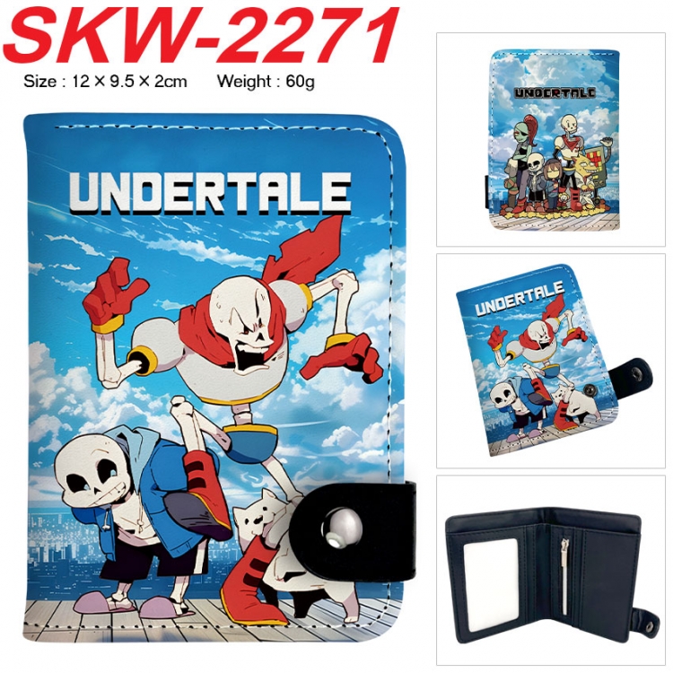 Undertale Anime vertical button folding wallet 12X9.5X2CM 60g