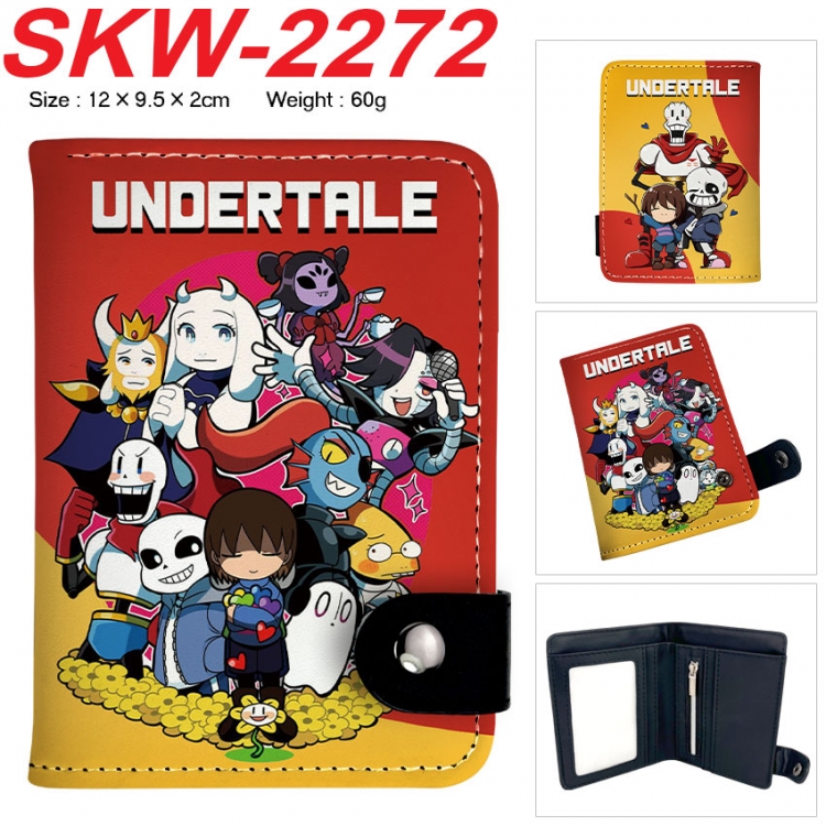 Undertale Anime vertical button folding wallet 12X9.5X2CM 60g