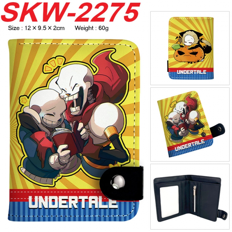 Undertale Anime vertical button folding wallet 12X9.5X2CM 60g
