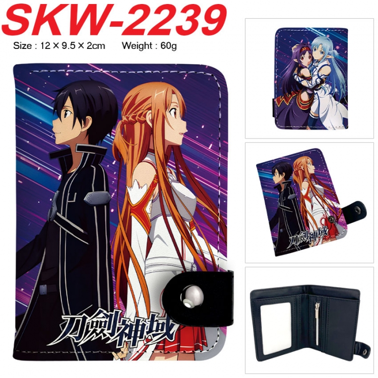 Sword Art Online Anime vertical button folding wallet 12X9.5X2CM 60g