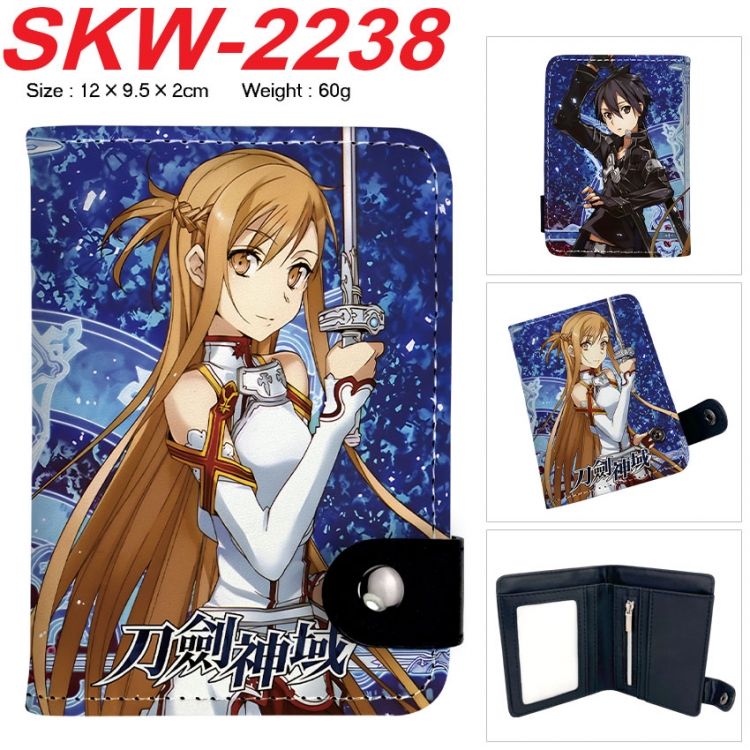 Sword Art Online Anime vertical button folding wallet 12X9.5X2CM 60g