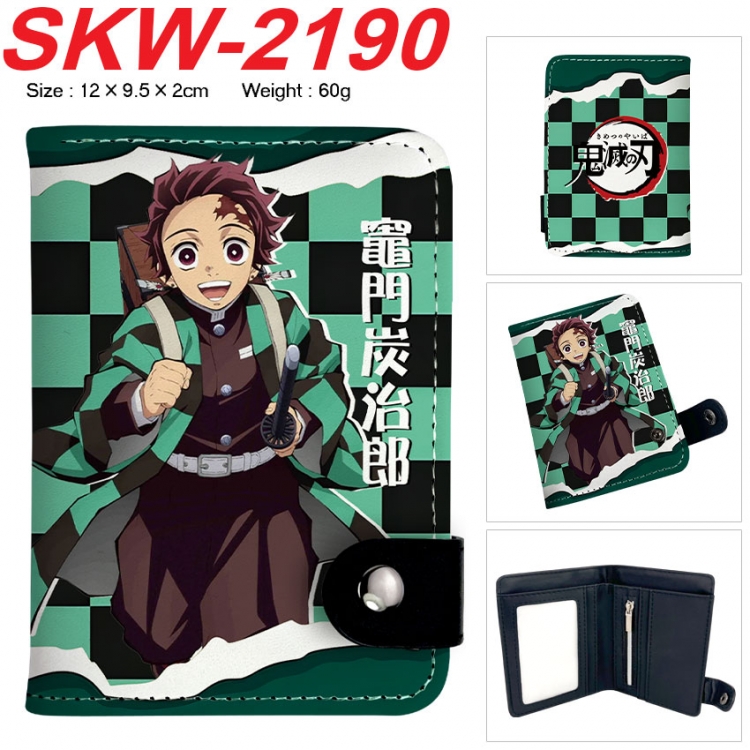 Demon Slayer Kimets Anime vertical button folding wallet 12X9.5X2CM 60g