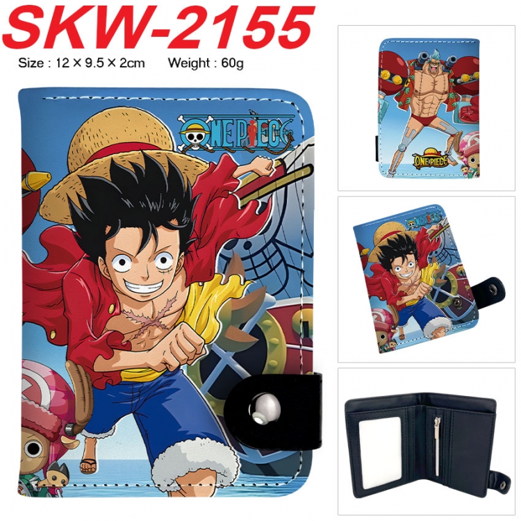 One Piece Anime vertical button folding wallet 12X9.5X2CM 60g