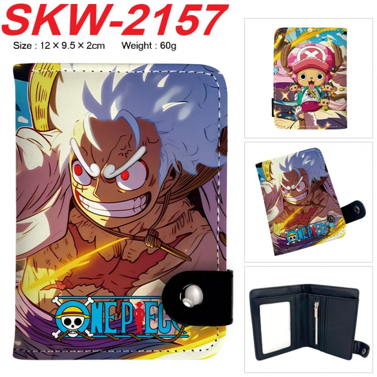 One Piece Anime vertical button folding wallet 12X9.5X2CM 60g
