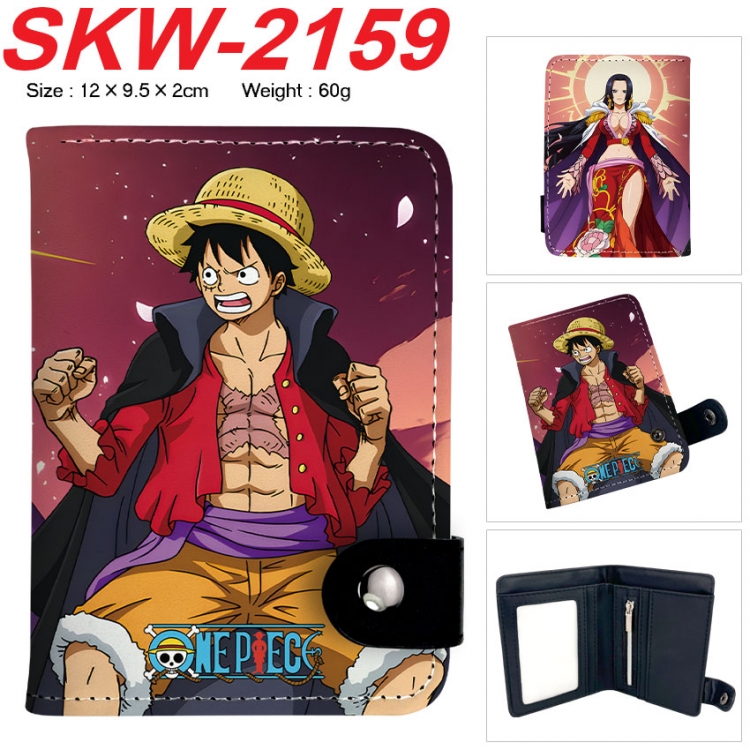 One Piece Anime vertical button folding wallet 12X9.5X2CM 60g
