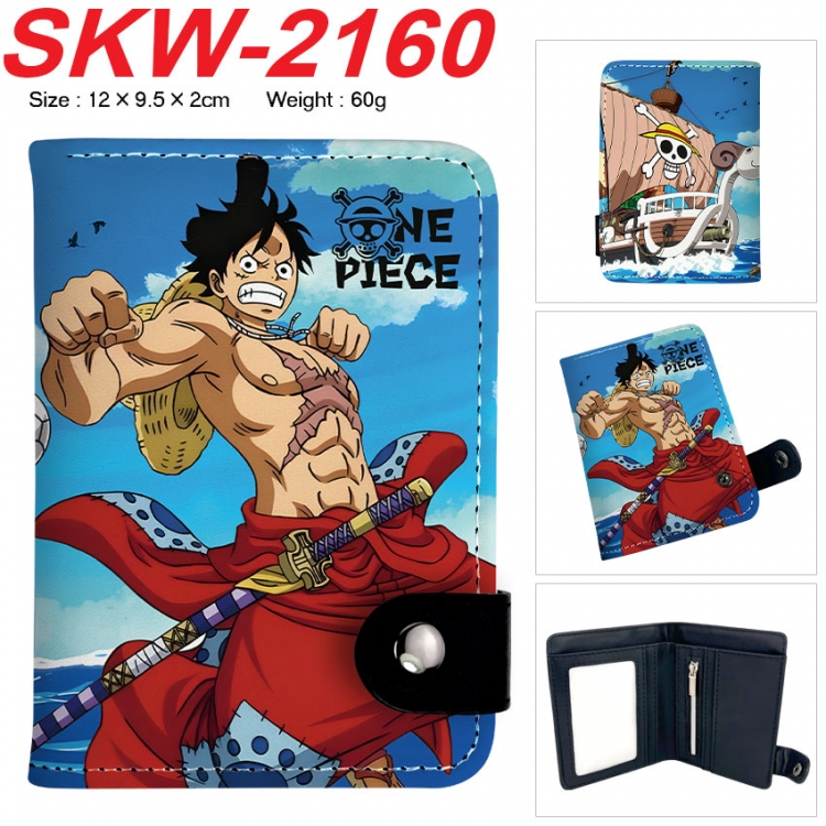 One Piece Anime vertical button folding wallet 12X9.5X2CM 60g