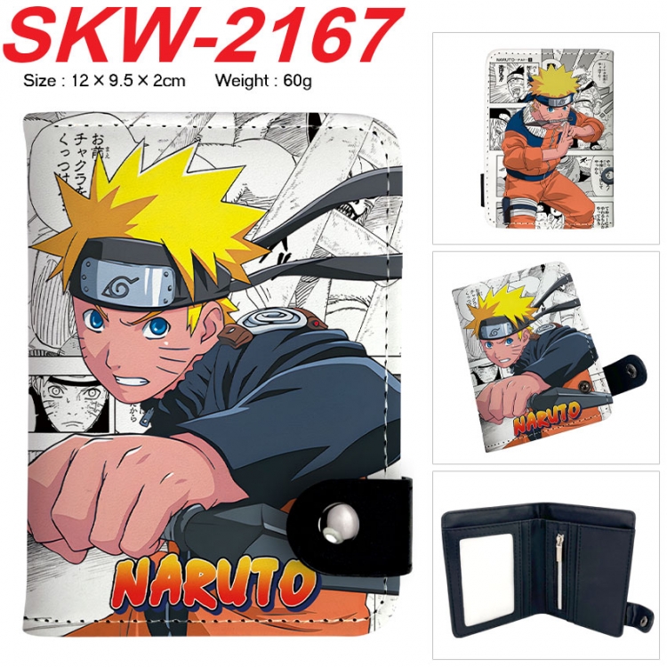 Naruto Anime vertical button folding wallet 12X9.5X2CM 60g
