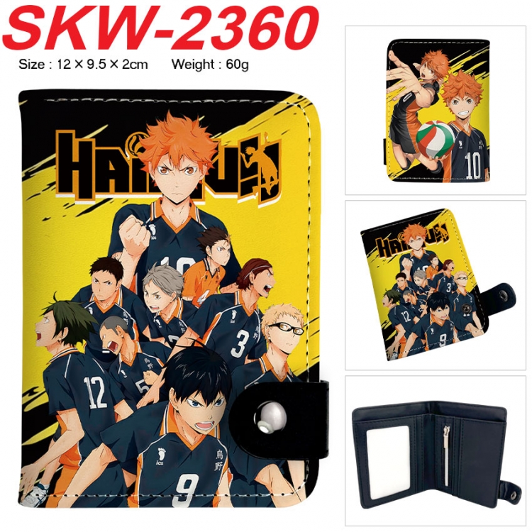 Haikyuu!! Anime vertical button folding wallet 12X9.5X2CM 60g