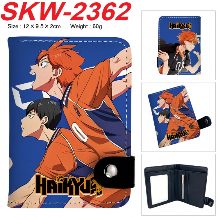 Haikyuu!! Anime vertical button folding wallet 12X9.5X2CM 60g