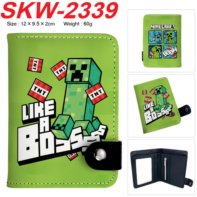 Minecraft Anime vertical button folding wallet 12X9.5X2CM 60g