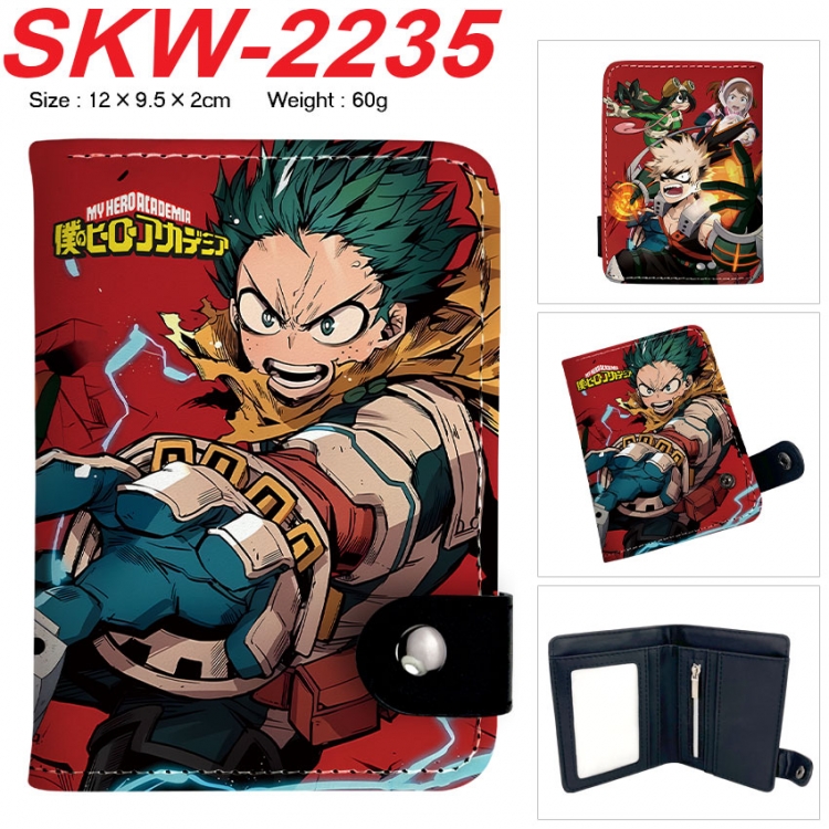 My Hero Academia Anime vertical button folding wallet 12X9.5X2CM 60g