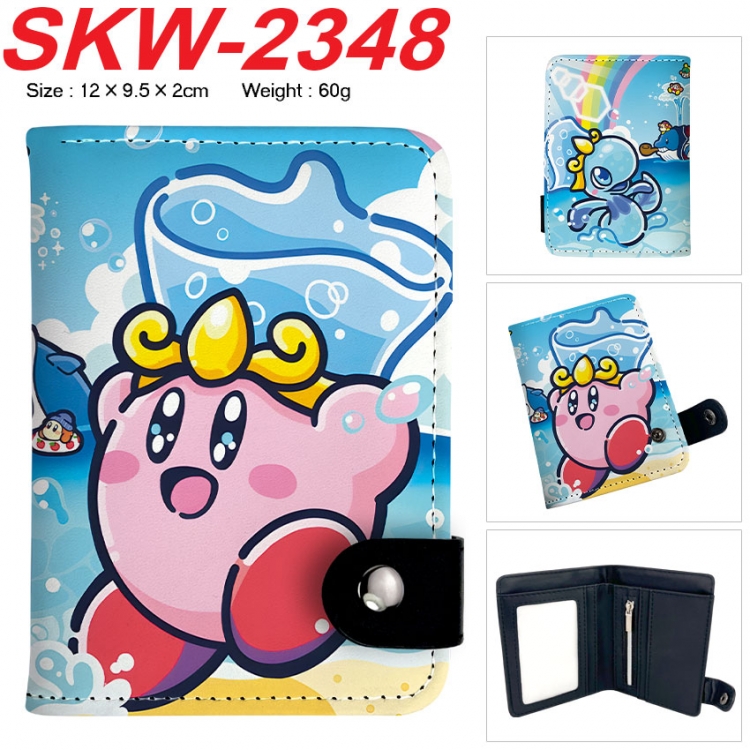 Kirby Anime vertical button folding wallet 12X9.5X2CM 60g