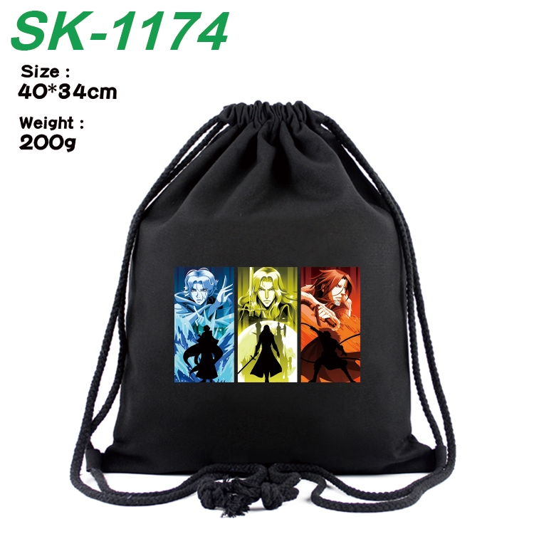 Castlevania Anime Coloring Book Drawstring Backpack 40X34cm 200g