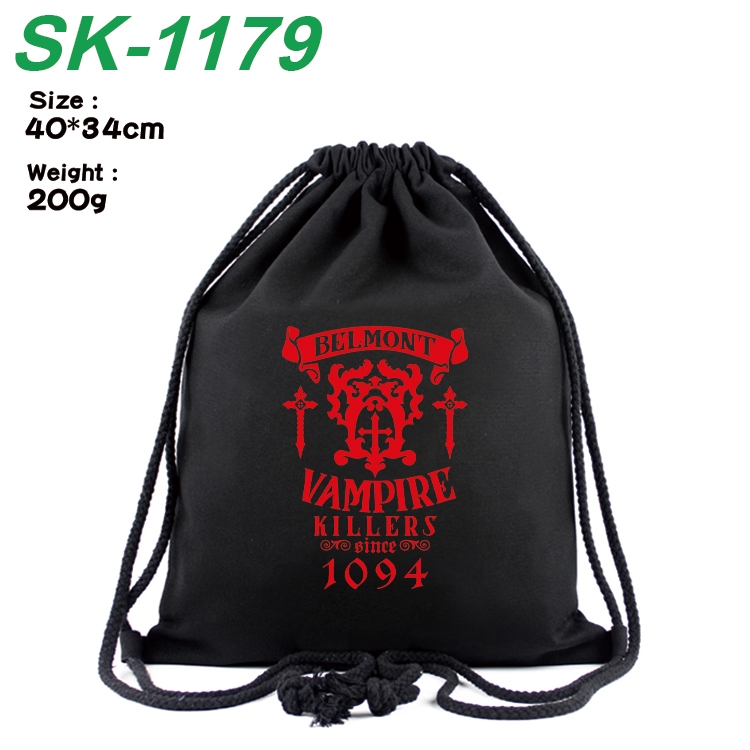 Castlevania Anime Coloring Book Drawstring Backpack 40X34cm 200g